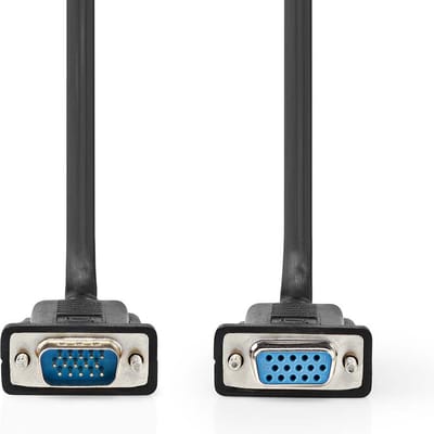 Nedis VGA-Kabel - VGA Male - VGA Female 15p - Vernikkeld - Maximale resolutie: 1280x800 - 2.00 m - Rond - ABS - Zwart - Label