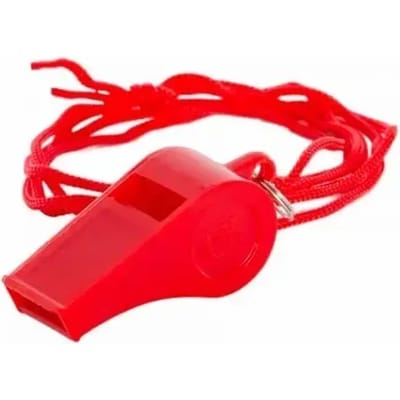 Set van 5 standaard plastic fluitjes Softee