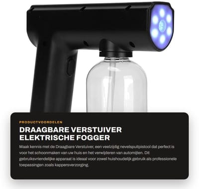 Dailygoods - Draagbare Verstuiver - Elektrische Fogger - Multifunctioneel - Zwart - Huishouden - Automijt Verwijdering - Kappersverzorging