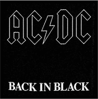 AC/DC - Back In Black Patch - Zwart