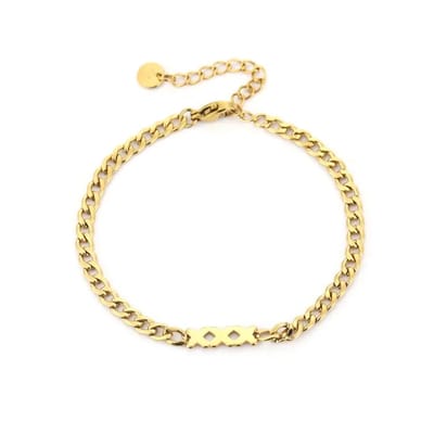 Bijoutheek Armband (Sieraad) Platte Schakel XXX Amsterdam Goud