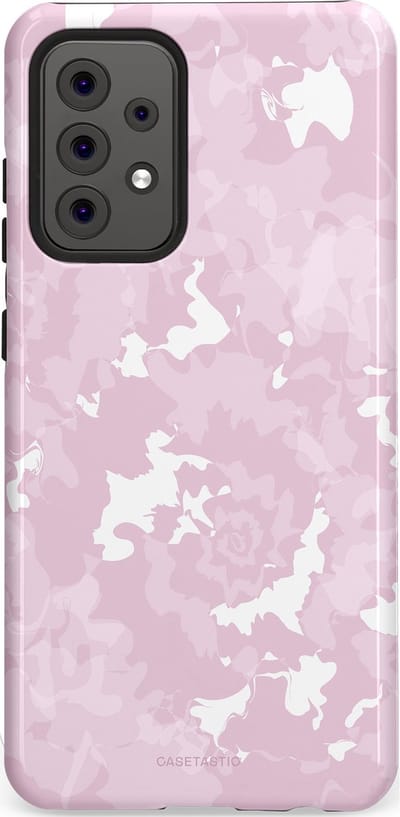 Casetastic Hoesje Geschikt voor Samsung A52 (4G/5G/s) - Stijlvolle Beschermende Duo-layer Case - Roze wervels