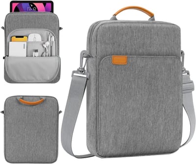 Tablet Sleeve Tas voor 9-11 Inch Tablets met Schouderband, Geschikt voor iPad Pro, iPad Air en Samsung Tab S8/S9 in Donkergrijs