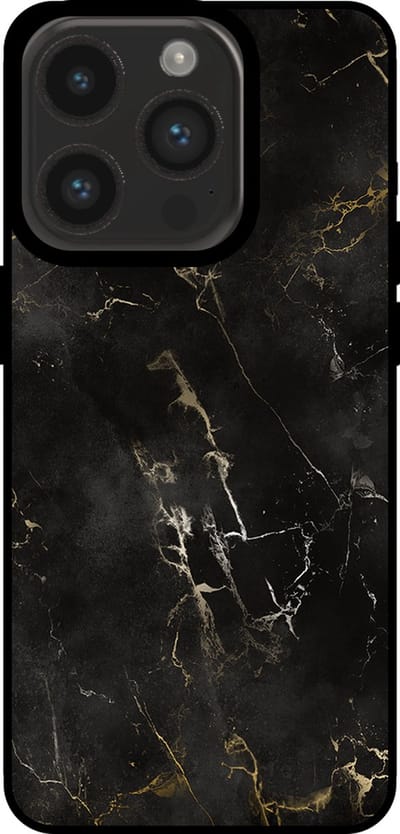 Smartphonica Telefoonhoesje voor iPhone 14 Pro met marmer opdruk - TPU backcover case marble design - Zwart geschikt voor iPhone 14 Pro