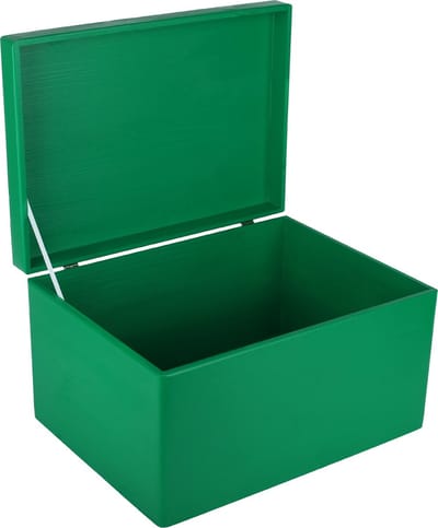 Creative Deco XXL Houten Doos Opbergdoos Groen | 40 x 30 x 24 cm | met Deksel | voor Documenten, Kostbaarheden, Speelgoed en Gereedschap
