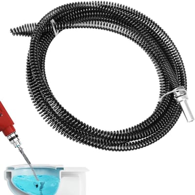 Spiraalvormige Pijpenreinigers voor Toilet, 10 mm x 3 m, Inclusief Elektrische Adapters en Langdurige Reiniging