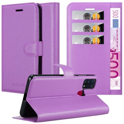 Cadorabo Hoesje geschikt voor Samsung Galaxy M31 in MANGAAN PAARS - Beschermhoes met magnetische sluiting, standfunctie en kaartvakje Book Case Cover Etui