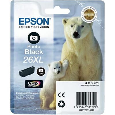 Epson Polar bear enkelverpakking foto zwart 26XL Claria Premium inkt