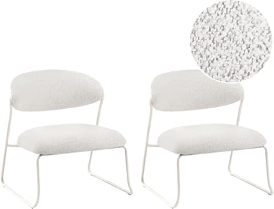 KOLSVA - Set van 2 fauteuils - Gebroken wit - Polyester