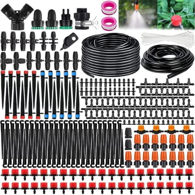 SnelShoppen - Irrigatiesysteem Tuin 60M+20M Micro-Druppelirrigatiekit, DIY Automatische Sprinkler voor Planten, Broeikas en Tuin, Ideaal voor Bloemen