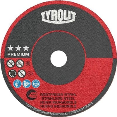 Trennscheibe PREMIUM D.50mm Scheibendikte 1mm ger.Bohr.10mm TYROLITdoorslijpschijf PREMIUM D.50mm schijfdikte 1mm recht.boor.10mm TYROLIT