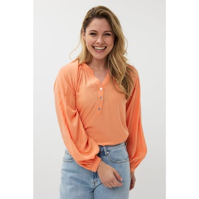 EsQualo Blouse R-neck Raglan Apricot Größe: 36 | Longsleeves Outlet | Damen | Orange