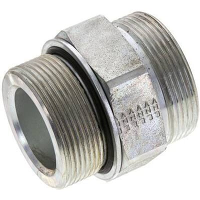 UN 2''-12 x M48x2 Verzinkt Stalen Borstnippel ORFS 250 Bar - Hydrauliek - FL2S-M-EZE-200U-M48-O