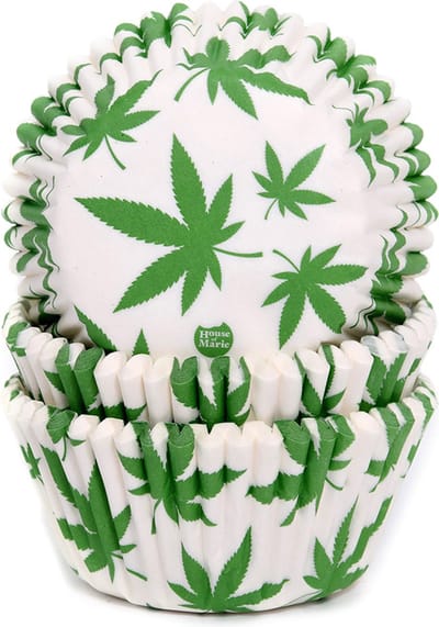 House of Marie Cupcake Vormpjes - Marihuana - pk/50 - Baking Cups voor Muffins en Cupcakes