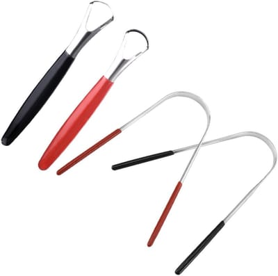 Tongschraper Set - Mondreiniger Hulpmiddel - Frisse Adem - Ergonomische Handgrepen - 4 Stuks - Roze