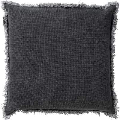 Dutch Decor BURTO - Kussenhoes 45x45 cm - gewassen katoen - Charcoal Gray - antraciet - met rits - zonder binnenkussen
