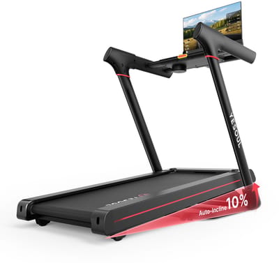 YESOUL T3 PLUS Loopband Inklapbaar voor Thuis – 21,5 inch FHD Scherm (360°), Automatische Helling tot 10%, 1–14 km/u, 3,0 HP Brushless Motor, Max. 136 kg