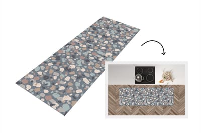 Keukenloper - Loper keuken - Retro - Terrazzo - Geometrie - Patronen - 150x50 cm - Keukenloper vinyl