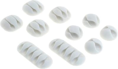 Go Go Gadget - "10 stuks Zelfklevende Kabelhouder SET - Kabelklemmen - Wit"