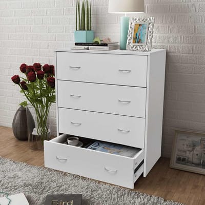 vidaXL - Dressoir - met - 4 - lades - 60x30,5x71 - cm - wit