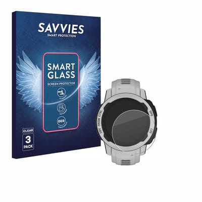 3 Stuks Savvies Screenprotector - geschikt voor Garmin Instinct 2S Solar (40 mm) - beschermfolie glas transparant