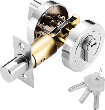Deurslot Cilinder - Veiligheidsslot Hout - Toegang Beveiligen - Inbraakwerend Dubbele Cilinder - 10x6x5 cm - Zilver