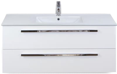 Seville Badmeubelset 120 cm - 2 Laden Wit Hoogglans - Wastafel Enjoy Enkel