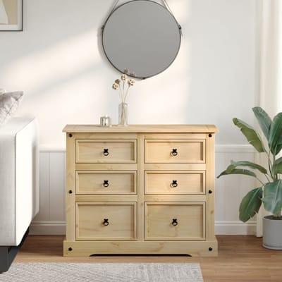 vidaXL - Ladekast - Corona - 110x43x91 - cm - massief - grenenhout