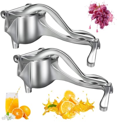 Set van 2 handmatige sappers, roestvrij staal, hoogwaardige sappers voor keuken en bar, handsapcentrifuge voor citroenen, sinaasappels en granaatappel, citroenpers, handpers voor verse sappen