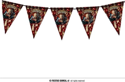 Fiestas Guirca - Vlaggenlijn Halloween clown (300 cm)