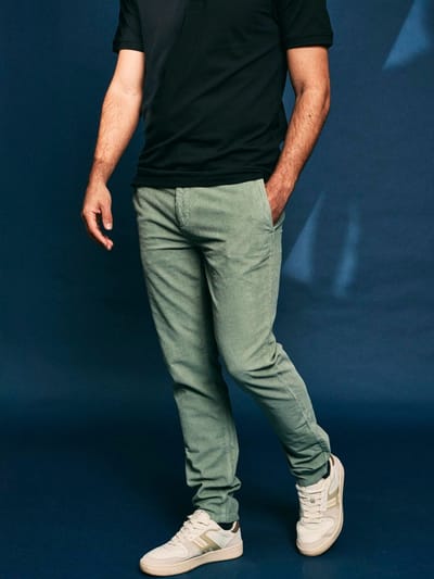 McGregor Chino Corduroy Lichtgroen - Maat W 30 - L 32 - Heren - Ribstructuur - Volwassen mannen