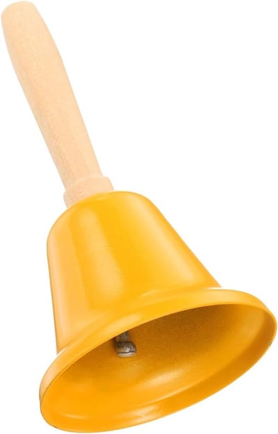 Kleine Handbel - Serviceklok Dinerbel - Aandacht Trekken - Helder Luid Geluid - 63 cm breed - Geel