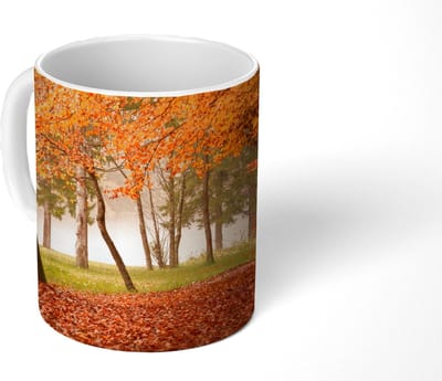 Mok - Koffiemok - Bladeren - Herfst - Bos - Mokken - 350 ML - Beker - Koffiemokken - Theemok
