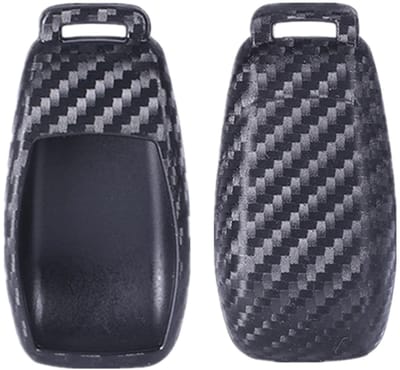 Store_8 - Koolstofvezel Patroon Autosleutel Cover - Zachte Siliconen - Perfecte Pasvorm - Bescherming tegen Krassen - Geschikt voor Mercedes Benz -...