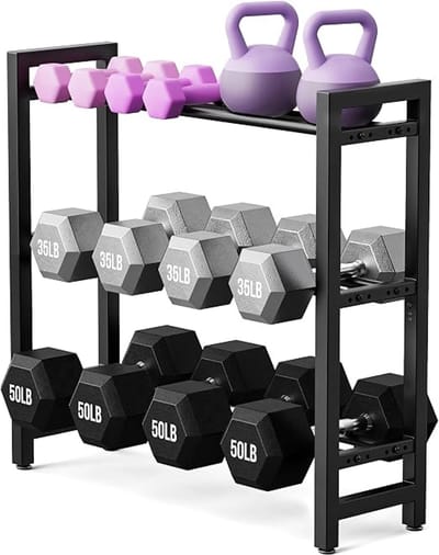 Dumbbellrek 3-Laags 4-Laags - Halterrek voor Dumbbells - Opbergrek voor Krachttraining - Fitness Rek voor Thuisgym - Halterhouder - Ruimtebesparend Design