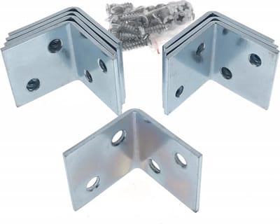 Hoekankers - 8x - metaal - 30 mm - incl. schroeven - hoekverbinders