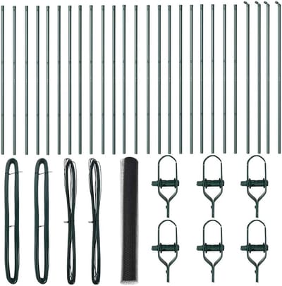 Afrasteringspaal Staal - Tuinpaal Schuttingpaal - Tuin Beveiligen - PVC gecoat weerbestendig - 120 cm hoog - Grijs