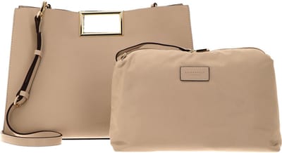 SEIDENFELT MANUFAKTUR Handtas Schoudertas Bjerre Long Shopper Creamy Cloud / Gold Crème