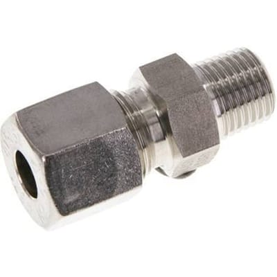 8L & R1/4'' RVS Rechte Snijringkoppeling Buitendraad 630bar ISO 8434-1