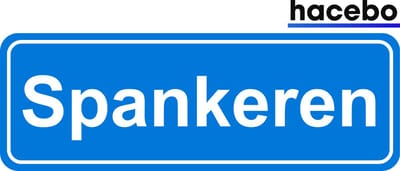 Hacebo - Plaatsnaam Sticker - 29x10 CM - Spankeren sticker - Verkeersborden sticker - grappige cadeaus - Spankeren
