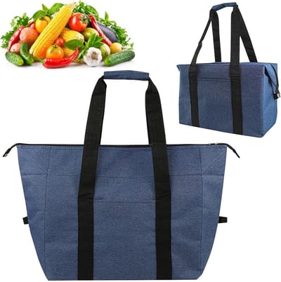 Opvouwbare koeltas - 20L - Houdt eten vers en koel - Ideaal voor kamperen en picknicks - Draagbare geïsoleerde tas - Lekvrije, luchtdichte, frisse ijszak - Waterdichte schouderlunchtas van aluminiumfolie - 39x19x27cm