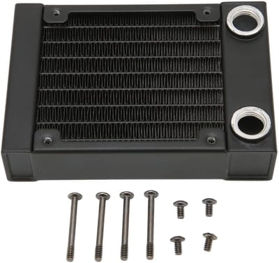 Dailygoods- Watergekoelde Radiator Hoge Dichtheid Vinnen - G1/4 Draadpoort - 8 Rijen Buis - Aluminium Warmtewisselaar - Geruisloze Koeling - 27 Mm Dik Koellichaam
