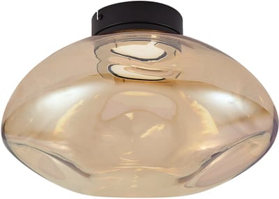 QAZQA gemma - Design Plafondlamp - 1 lichts - Ø 35 cm - Zwart Goud - Woonkamer | Slaapkamer
