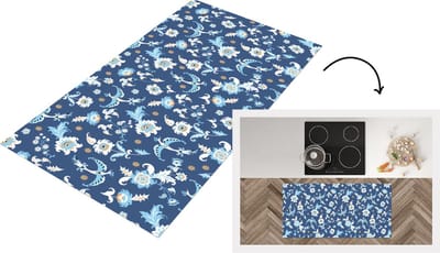 Keukenloper - Loper keuken - Patroon - Vogel - Bloemen - 120x60 cm - Keukenloper vinyl