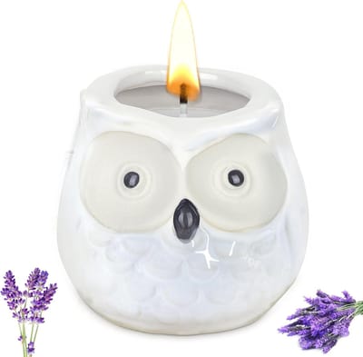 Thijox - Geurkaarsen Lavendel - Schattige Votiefkaarsen - Cadeau voor Moeders, Verjaardag, Zus, Advent, Carnaval, Nieuwjaar - Wit, Langdurige Geur voo