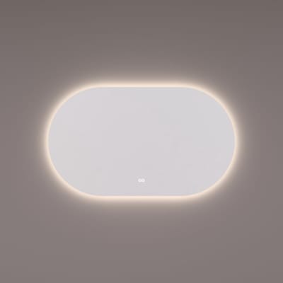 HIPP Design spiegel Ovaal-Recht met Indirecte LED Verlichting Rondom 120 x 70 x 3 cm met Spiegelverwarming. Kleurenwissel en Touch Dimmer
