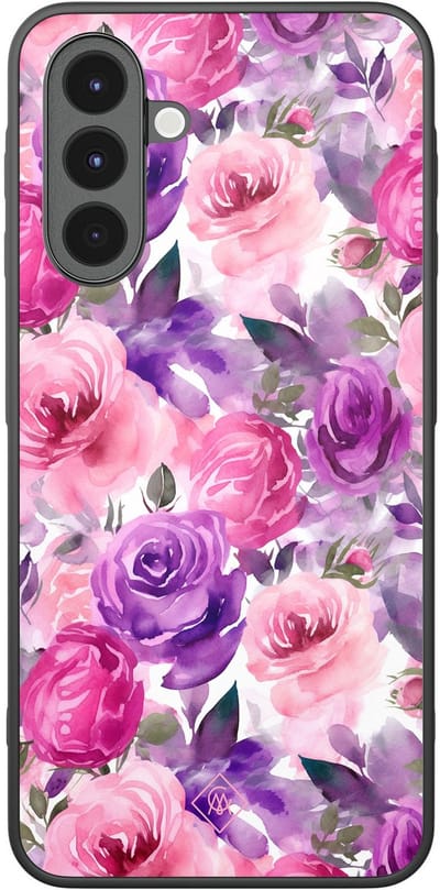 Casimoda® hoesje - Geschikt voor Samsung Galaxy A16 - Rosy Blooms - Zwart TPU Backcover - Planten - Roze