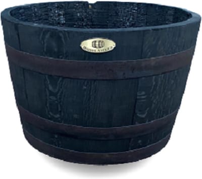 Whiskyvat Kuip 1/2 190 l. "Black Edition" / Plantenkuip / Houten Kuip zwart gebeitst / Eiken