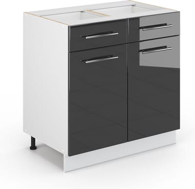 Vicco Fame-Line Badkamerkast – 80 x 82 cm zonder werkblad Antraciet Hoogglans