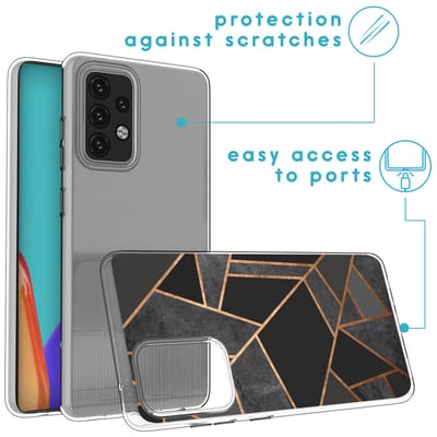 imoshion Hoesje - Geschikt voor Samsung Galaxy A52 (4G) / A52s / A52 (5G) - Design hoesje - Black Graphic